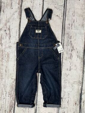 Oshkosh B'Gosh Blue Denim Overalls Size 24 Months New Kid Jeans